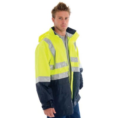 DNC 3867-300D Polyester/PU HiVis Two Tone Breathable Rain Jacket