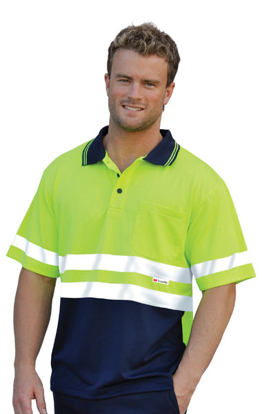 WinningSpirit SW17-High Visibility Short Sleeve Safety Polo 3M R