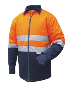 PrimeMover-MJ987 Hivi Two Tone Drill Jacket with quilt pa3M R/T