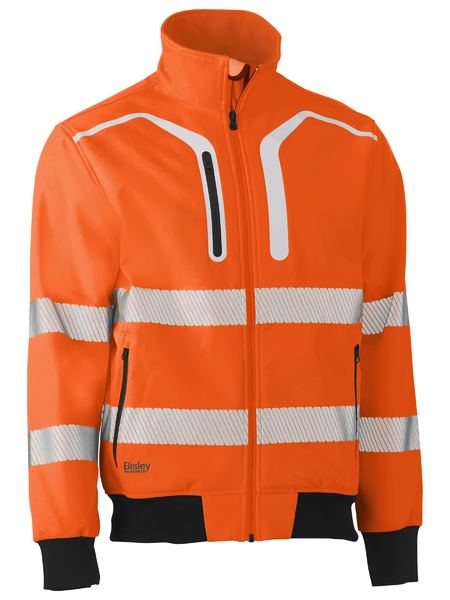 Bisley BJ6979T-SOFT SHELL BOMBER JACKET with 3M Reflective Tape