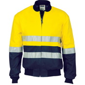 DNC 3758- HiVis cotton Drill Bomber Jacket with 3M R/T - Click Image to Close