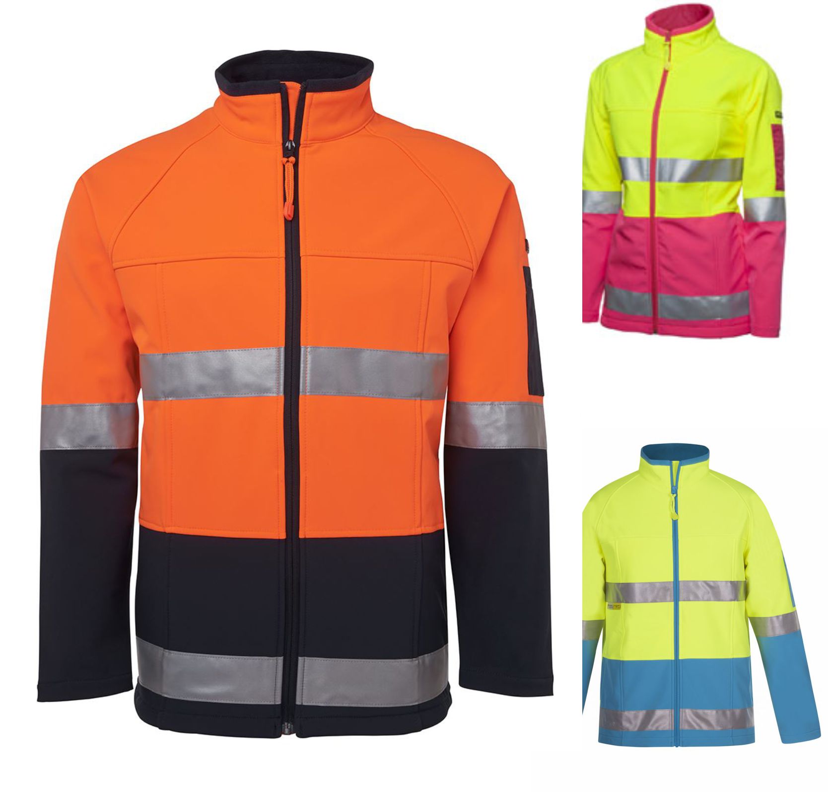 JBswear 6D4LJ-JBs HI VIS (D+N) SOFTSHELL JACKET - Click Image to Close