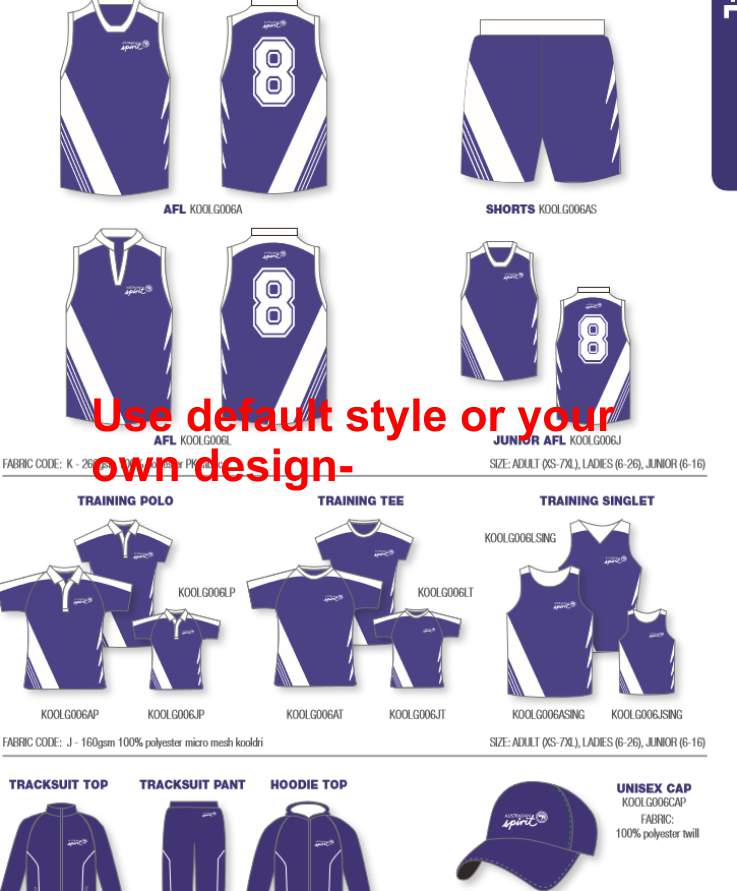 AFL Style 1 --Design your own color-Minimum 25 units