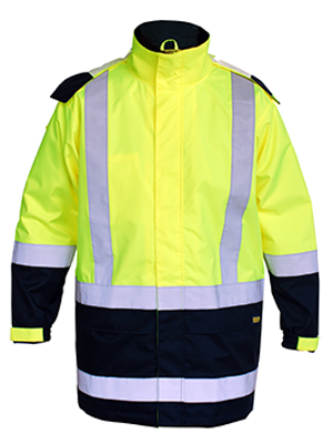 Bisley  BJ6966T- 2 tone Hivi rain shell jacket with R/T