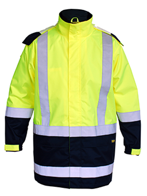 Bisley  BJ6966T- 2 tone Hivi rain shell jacket with R/T - Click Image to Close