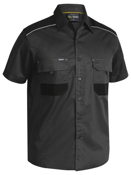 Bisley BS1133- Flex & Move Mechanical Stretch S/S Shirt - Click Image to Close