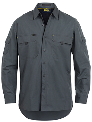 Bisley BS6414- X airflow Riptop Drill Shirt - Long Sleeve - Click Image to Close