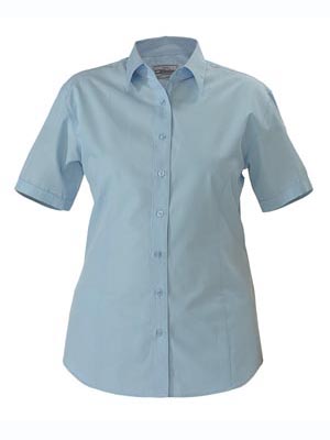 Bisley BL1601-Womens Poplin Short Sleeve Business Shirt - Click Image to Close