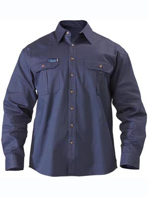 Bisley CBS6433-Cold Black Treated Drill Shirt