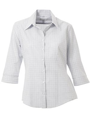 Bisley BL6142-Ladies - Yarn Dye Check Shirt - 3/4 Sleeve Regular