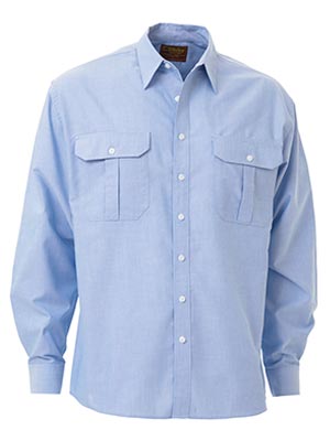 Bisley BS6030-Oxford Shirt - Long Sleeve Regular collar 2 pleate - $37. ...