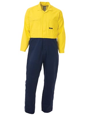 Bisley BC6357-2 Tone Hi Vis Coveralls Regular Weight - Click Image to Close