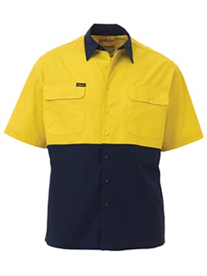 Bisley BS1895-2 Tone Cool Lightweight Drill Shirt - Short Sleeve - Click Image to Close