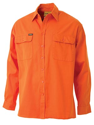 Bisley BS6339-Hi Vis Drill Shirt - Long Sleeve - Click Image to Close