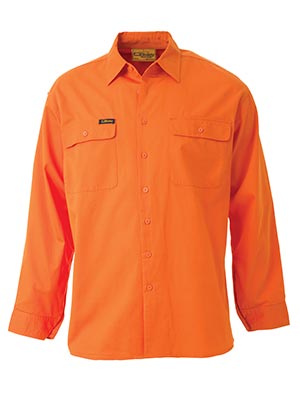 Bisley BS6894-Cool Lightweight Gusset Cuff Hi Vis Drill Shirt - - Click Image to Close