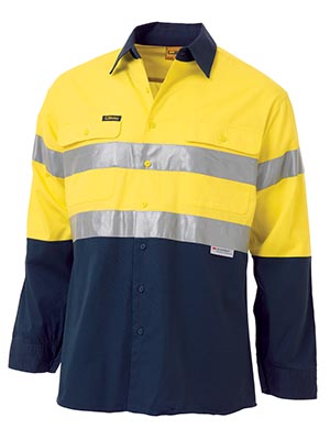 Bisley BS6896-Tone Hi Vis Cool Lightweight Gusset Cuff Shirt