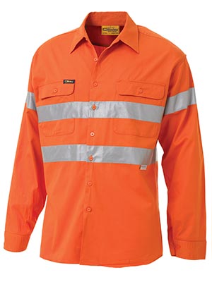 Bisley BS6897-Cool Lightweight Gusset Cuff Hi Vis Shirt 3M Refle - Click Image to Close