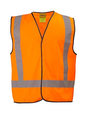 Bisley BT0347-Hi Vis Vest Reflective Tape H Pattern with Cross