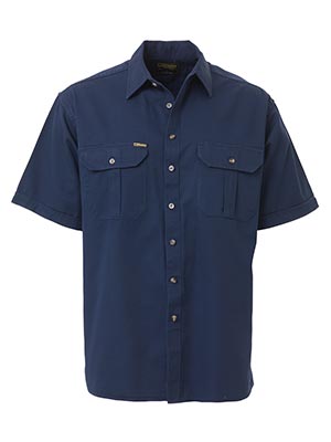 Bisley BS1433-Original Cotton Drill Shirt - Short Sleeve - Click Image to Close