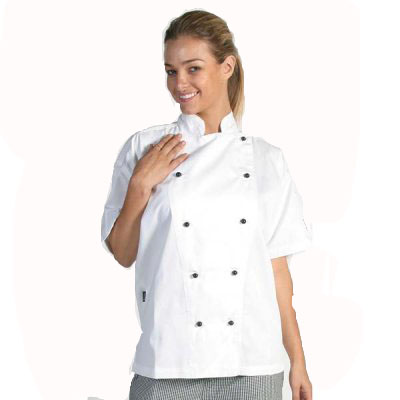 DNC 1101-200gsm Polyester CottonTraditional Chef Jacket, S/S - Click Image to Close