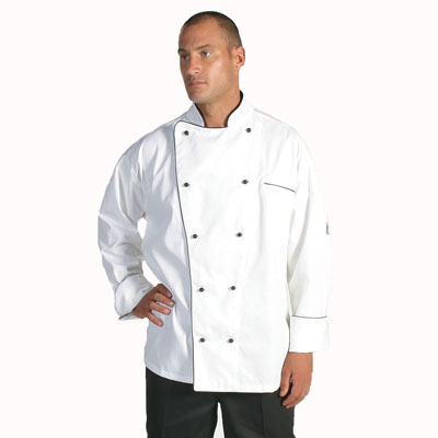 DNC 1112-200gsm Polyester CottonClassic Chef Jacket, L/S - Click Image to Close