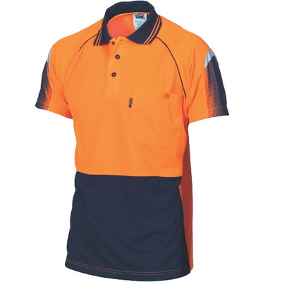 DNC 3751-175gsm HiVis Cool Breathe Sublimated pipin polo - Click Image to Close