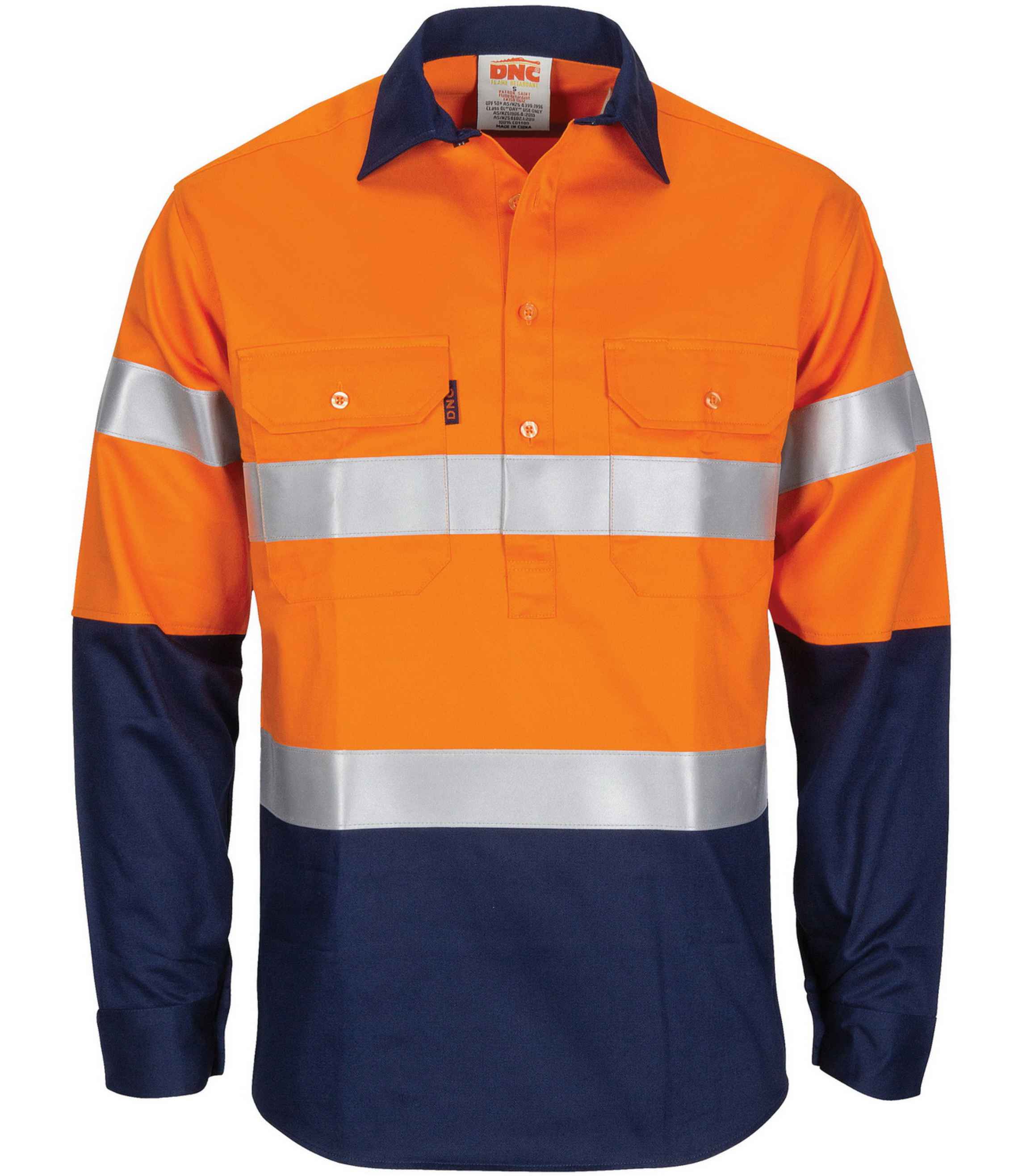 DNC 3407- Flame retardant Closefront shirt with 3M F/R Tape - - Click Image to Close