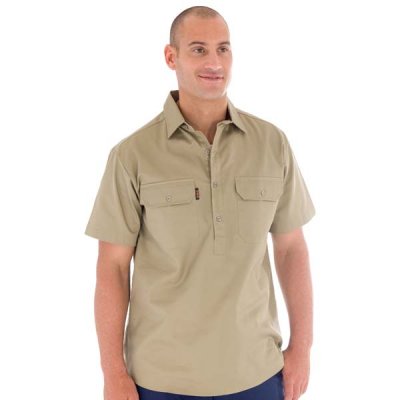 DNC 3203-190gsm Cotton Drill Close Front Work Shirt- S/S