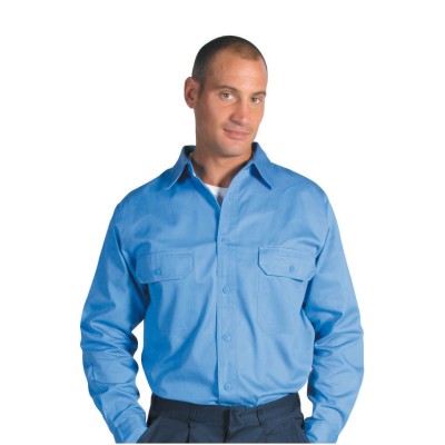 DNC 3209-190gsm Cotton Drill Work Shirt with Gusset Sleeve - L/S - Click Image to Close