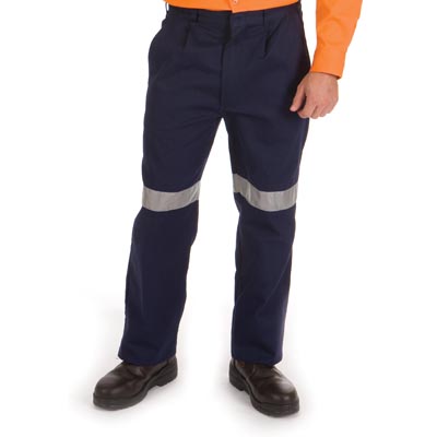 DNC 3314-311gsm Cotton Drill Trousers with 3M Reflective Tape - Click Image to Close