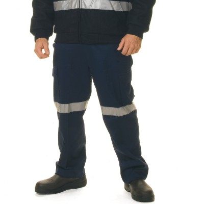 DNC 3319-311gsm Cotton Drill Cargo Trousers with 3M R/Tape - Click Image to Close