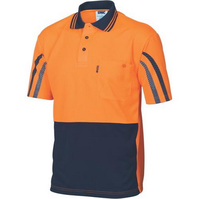 DNC 3752-175gsm HiVis Cool-Breathe Printed Stripe Polo , S/S - Click Image to Close