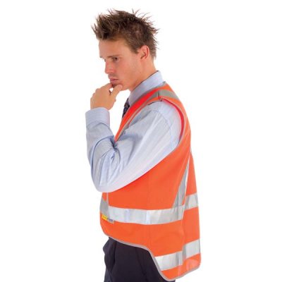 DNC 3802-Day/Night Cross Back Safety Vests with Tail, 3M R/Tape - Click Image to Close