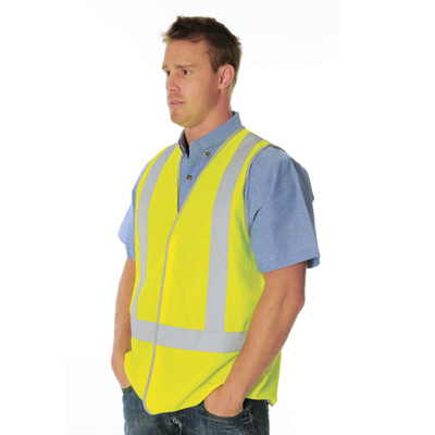 DNC 3805-Day & Night Safety Vest with Cross Back Generic R/Tape - Click Image to Close