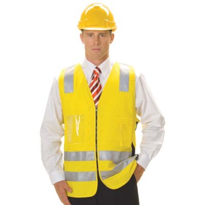 DNC 3809-190gsm Day/Night Cotton Safety Vest, 3M R/Tape - Click Image to Close