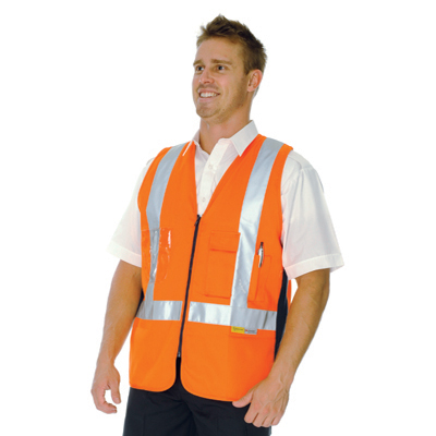 DNC 3810-190gsm Day/Night Cross Back Cotton Safety Vest, 3M R/Ta - Click Image to Close