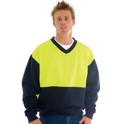 DNC 3822-300gsm Polyester Cotton HiVis Two Tone Fleecy Sweat Shi