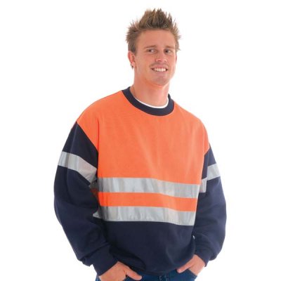 DNC 3824-300gsm Polyester Cotton HiVis Two Tone Sweatshirt (Slo - Click Image to Close