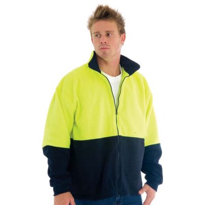 DNC 3827-300gsm Polyester HiVis Two Tone Full Zip Polar Fleece - Click Image to Close