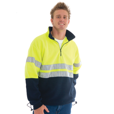 DNC 3829-300gsm Polyester HiVis Two Tone 1/2 Zip Polar Fleece Wi - Click Image to Close