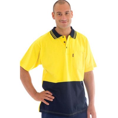 DNC 3845-200gsm HiVis Cool-Breeze Cotton Jersey Polo Shirt with - Click Image to Close
