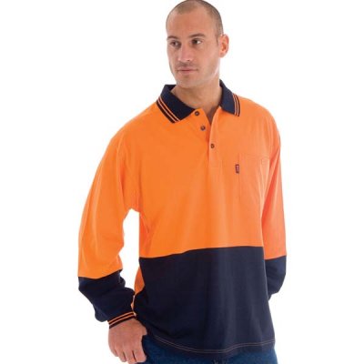 DNC 3846-200gsm HiVis Cool-Breeze Cotton Jersey Polo Shirt with - Click Image to Close