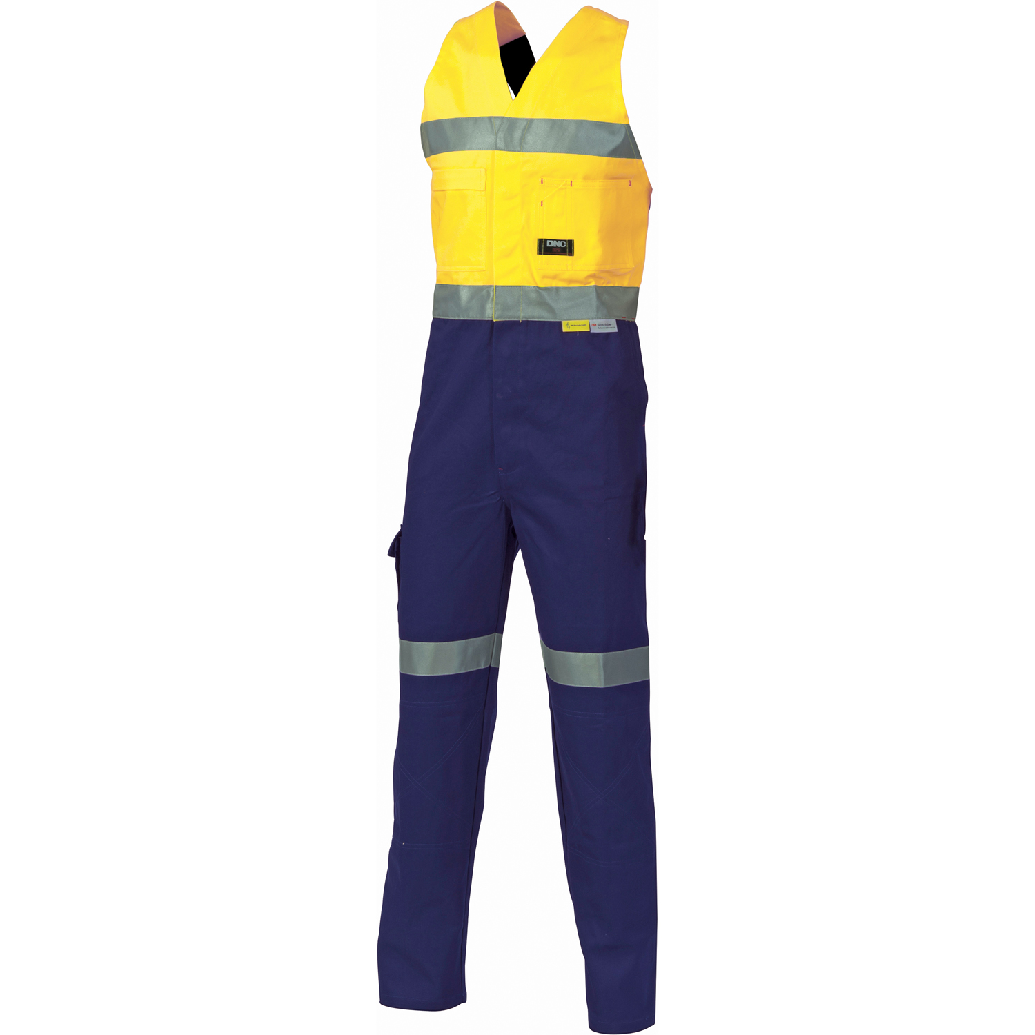 DNC 3857-311gsm HiVis Cotton Action Back Overall with 3M R/tape - Click Image to Close