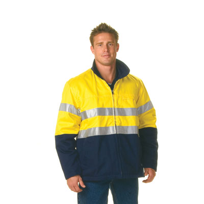 DNC 3858-311gsm HiVis Two Tone Protector Drill Jacket with 3M R/ - Click Image to Close