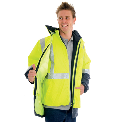 DNC 3864-300D Polyester/PU “4 in 1” HiVis Two Tone Breathable J - Click Image to Close