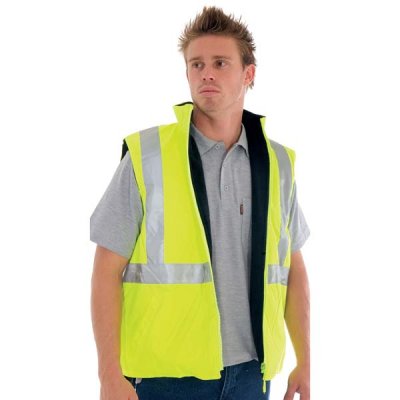 DNC 3865-300D Polyester/PU HiVis Reversible Safety Vest With 3M - Click Image to Close