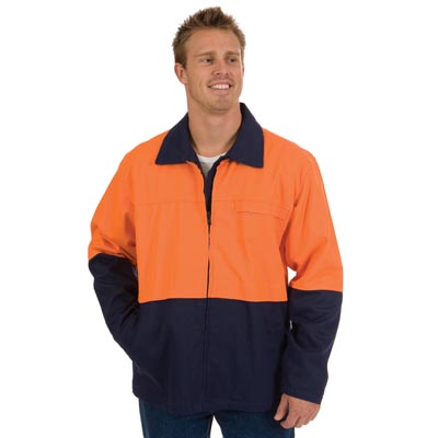 DNC 3868-311gsm HiVis Two Tone Protector Drill Jacket - Click Image to Close