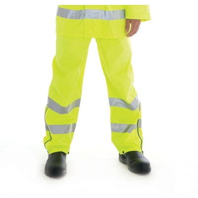 DNC 3872-300D Polyester/PU HiVis Breathable Rain Trousers with 3 - Click Image to Close