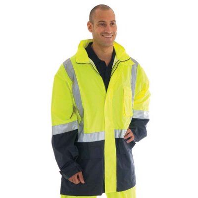 DNC 3879-190D Polyester/PU HiVis Two Tone Light Weight Rain Jack