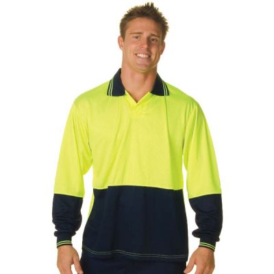 DNC 3904-175gsm Polyester HiVis Food Industry Polo, L/S - Click Image to Close